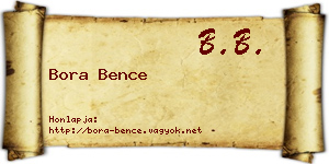 Bora Bence névjegykártya